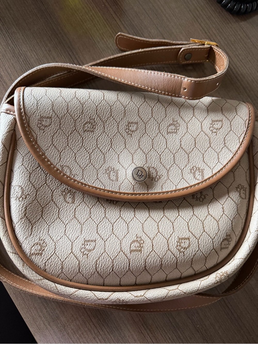 Dior vintage Cream Crossbody Saddle Bag - Women's Elegant Shoulder Purse - Picture 11 of 16
